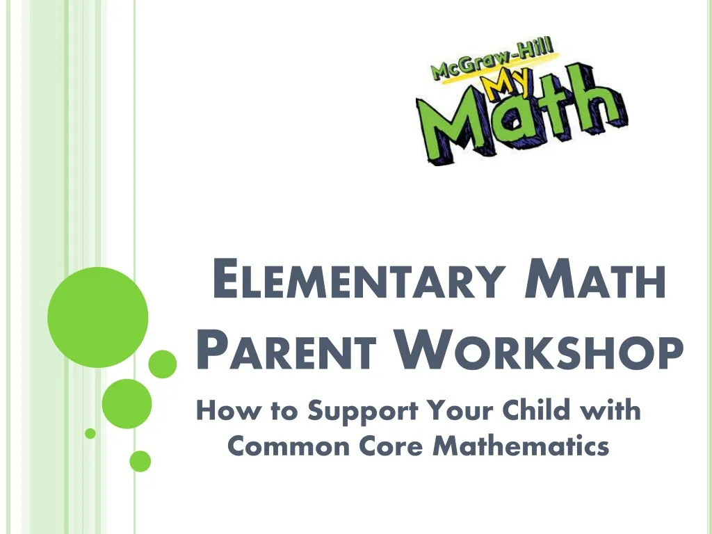 elementary math parent workshop