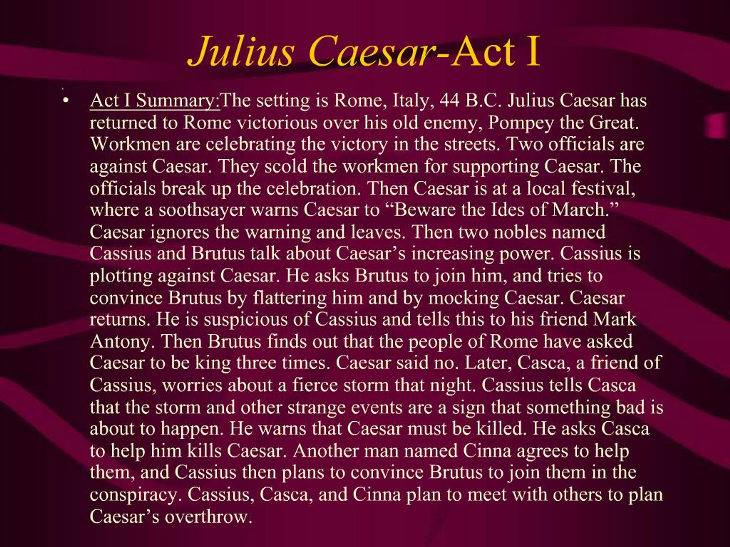 PPT - Julius Caesar-Act I PowerPoint Presentation, free download - ID ...