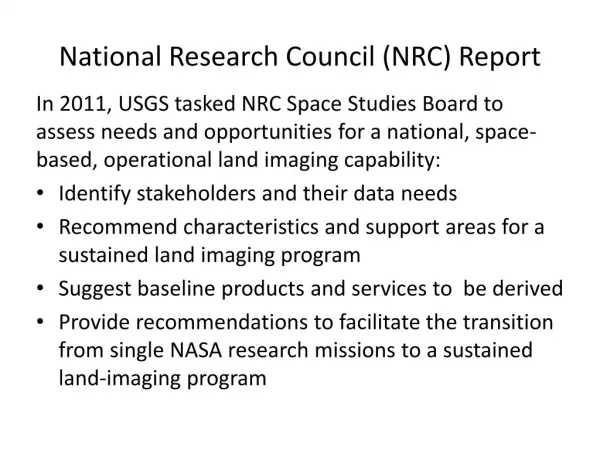 National Research Council (NRC) Report
