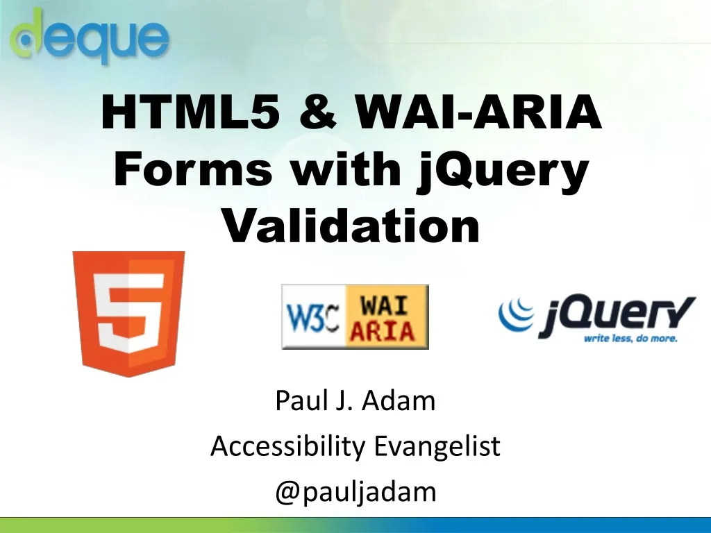 html5 wai aria forms with jquery validation