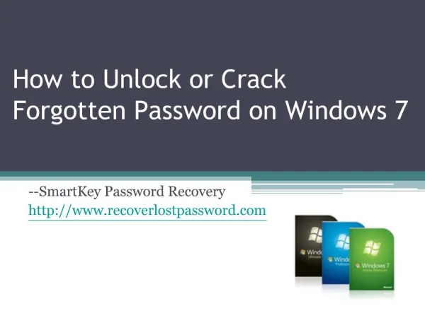 How to Unlock or Crack Forgotten Password on Windows 7