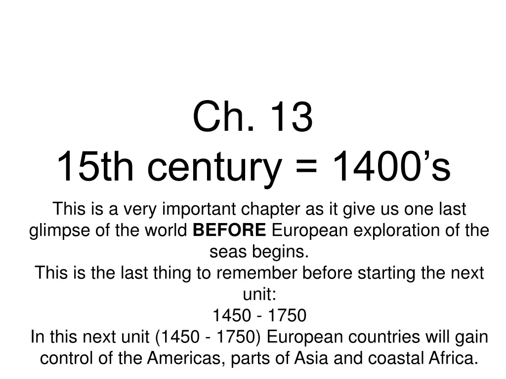 ch 13 15th century 1400 s