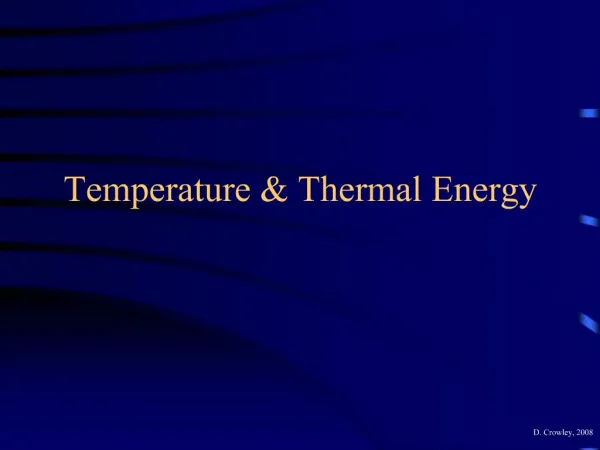 Temperature Thermal Energy