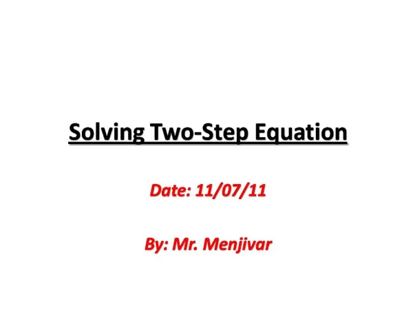 Solving Two-Step Equation