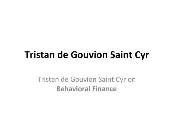 Tristan de Gouvion Saint Cyr Tristan de Gouvion Saint Cyr