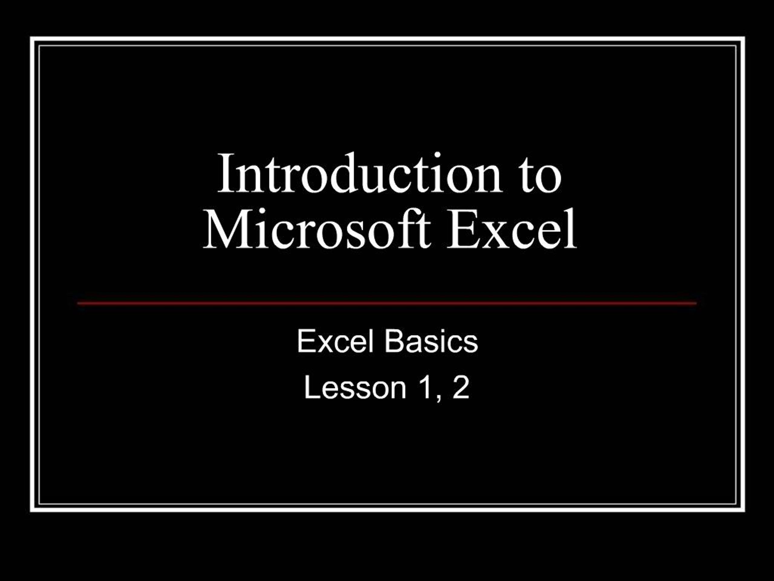 PPT - Introduction to Microsoft Excel PowerPoint Presentation, free ...