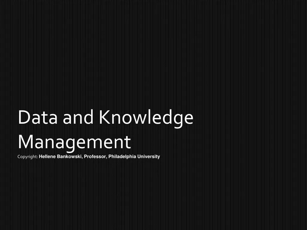 data and knowledge management copyright hellene
