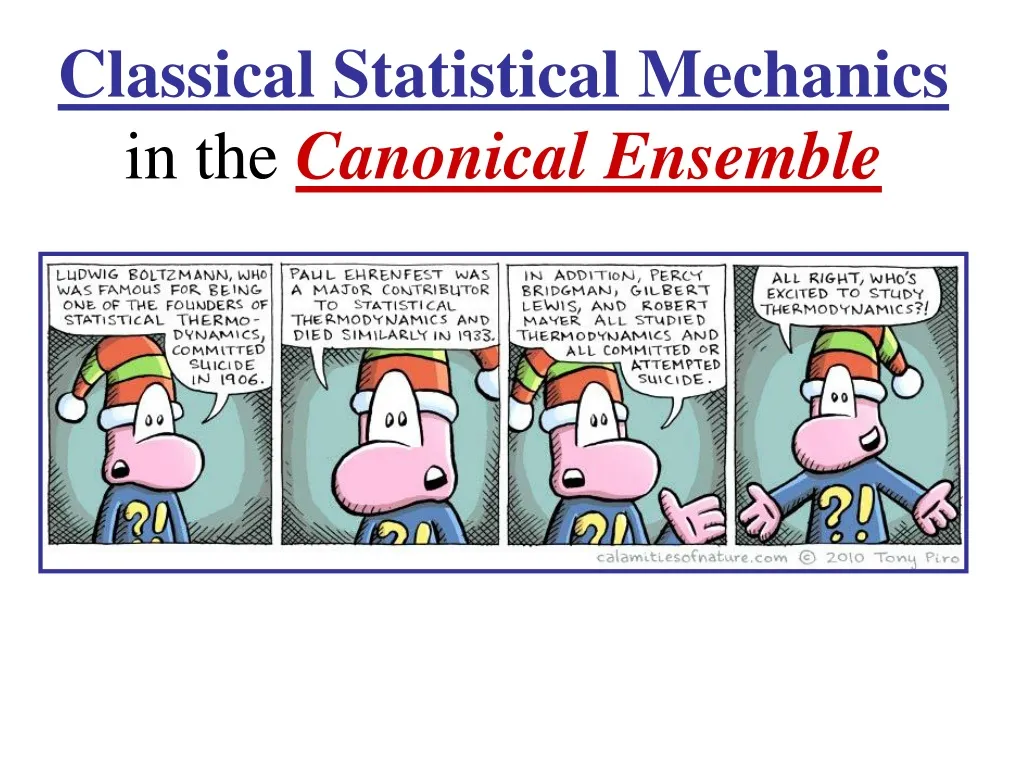 classical statistical mechanics in the canonical