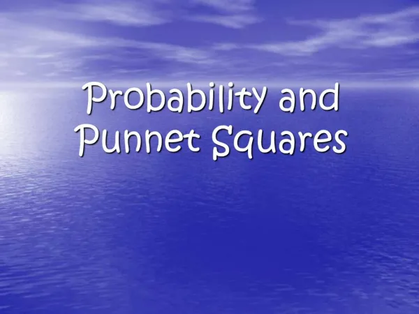 Probability and Punnet Squares