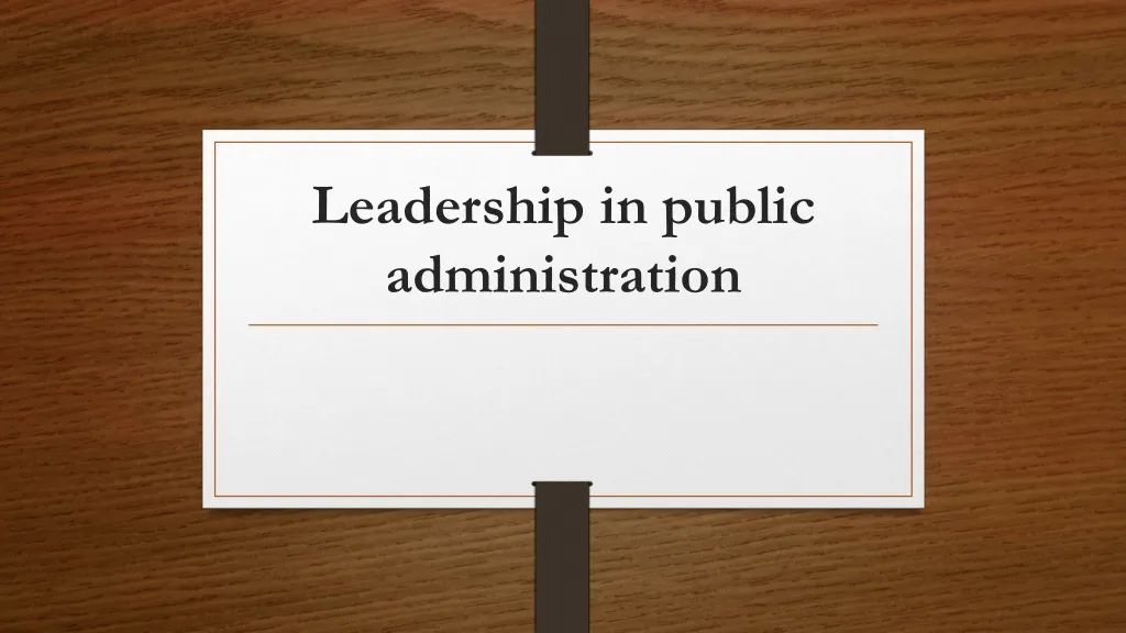 leadership in public administration