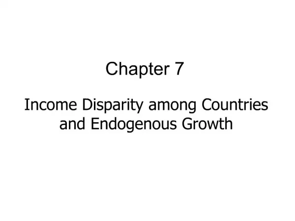 Income Disparity among Countries and Endogenous Growth