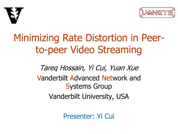 Minimizing Rate Distortion in Peer-to-peer Video Streaming