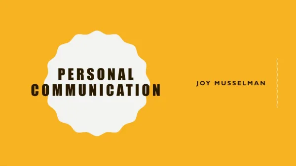 Personal Communication