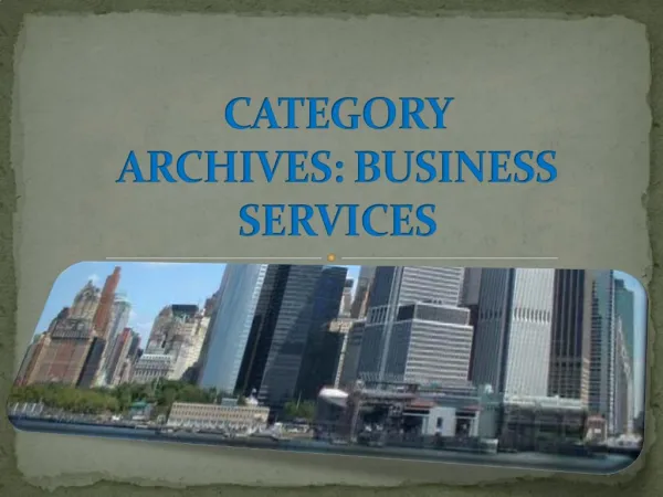 CATEGORY ARCHIVES: BUSINESS SERVICES