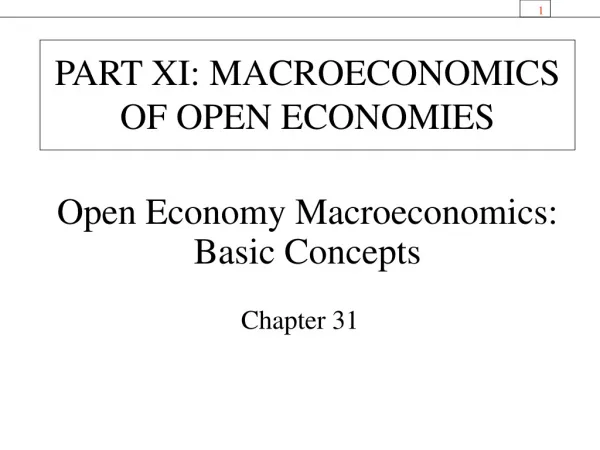 Open Economy Macroeconomics: Basic Concepts