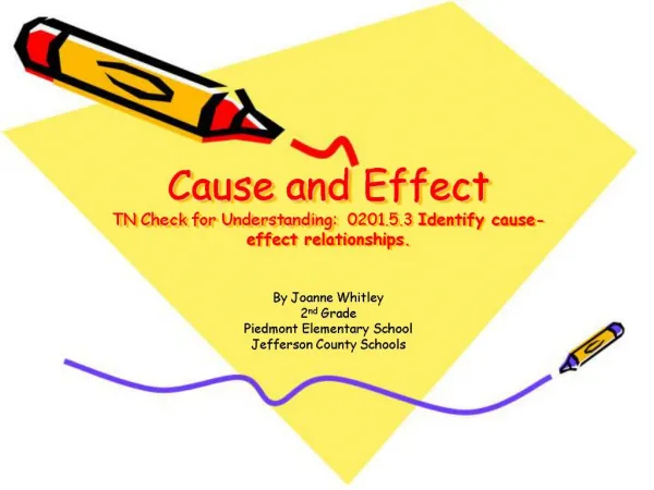 Cause and Effect TN Check for Understanding: 0201.5.3 Identify cause-effect relationships.