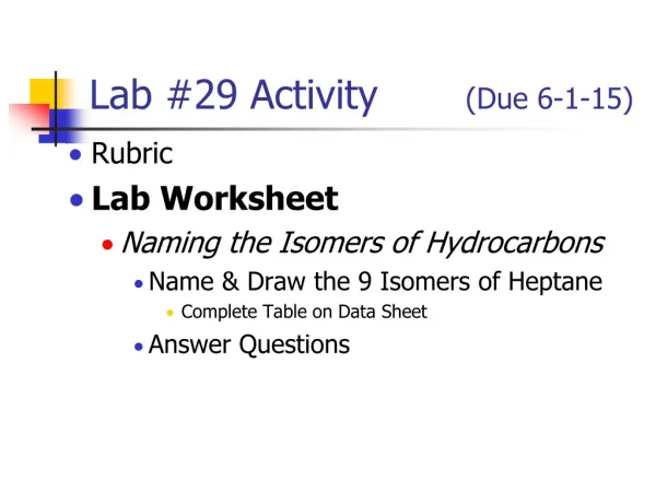 Lab #29 Activity (Due 6-1-15)