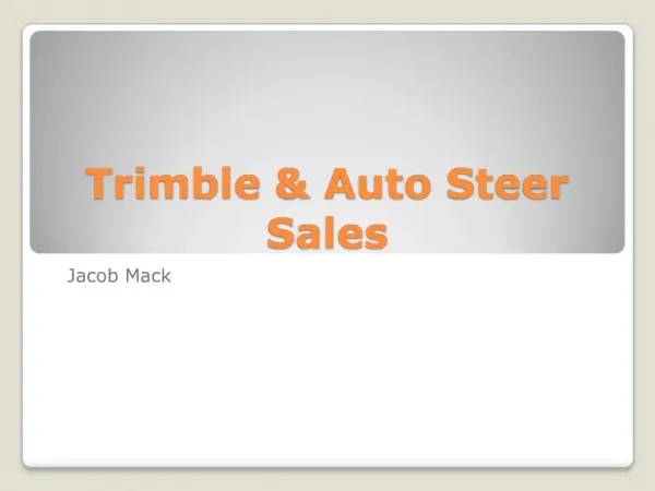 Trimble Auto Steer Sales