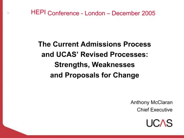 HEPI Conference - London December 2005