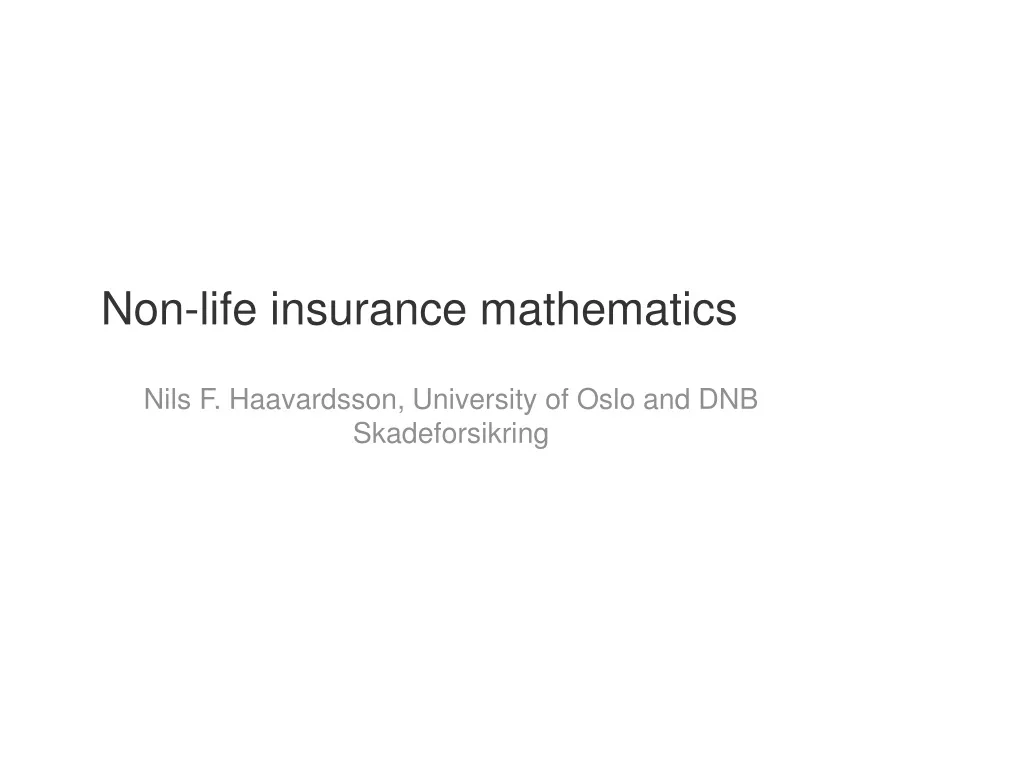 non life insurance mathematics