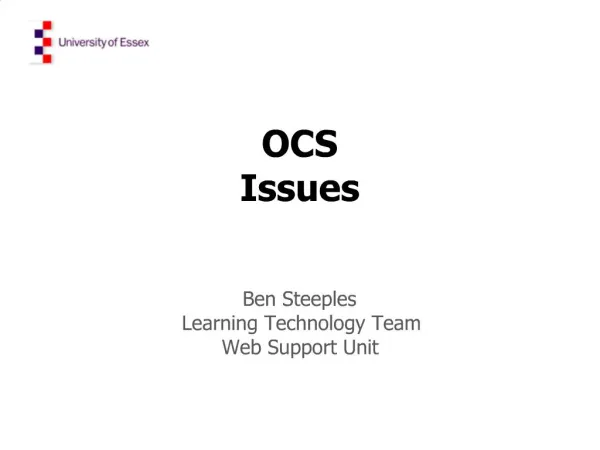 OCS Issues