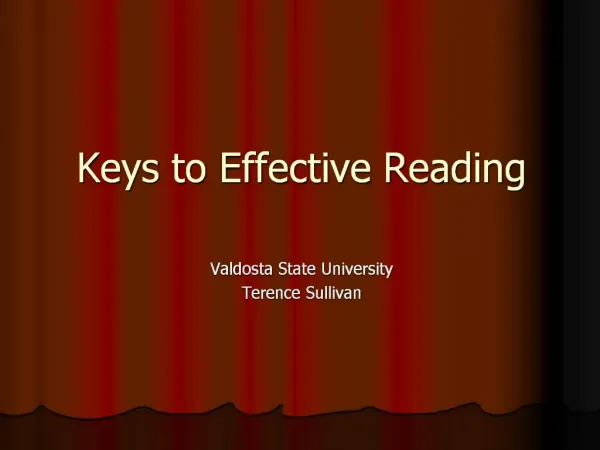 Keys to Effective Reading