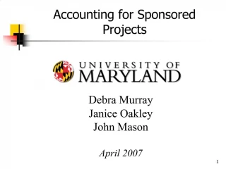 Accounting for Sponsored Projects - slide 1
