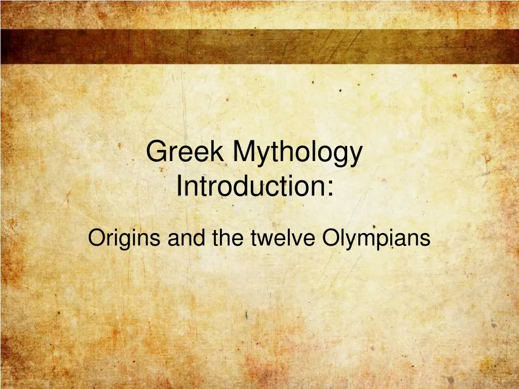 greek mythology introduction