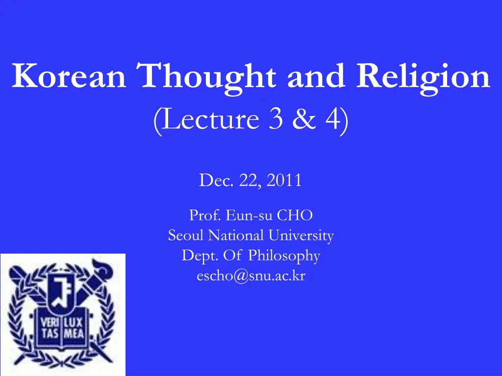korean thought and religion lecture