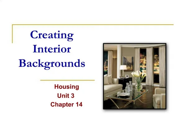 Creating Interior Backgrounds