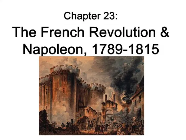 Chapter 23: The French Revolution Napoleon, 1789-1815