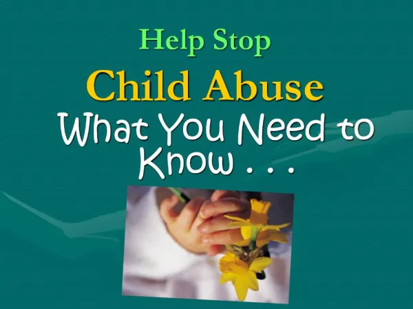 Help Stop Child Abuse