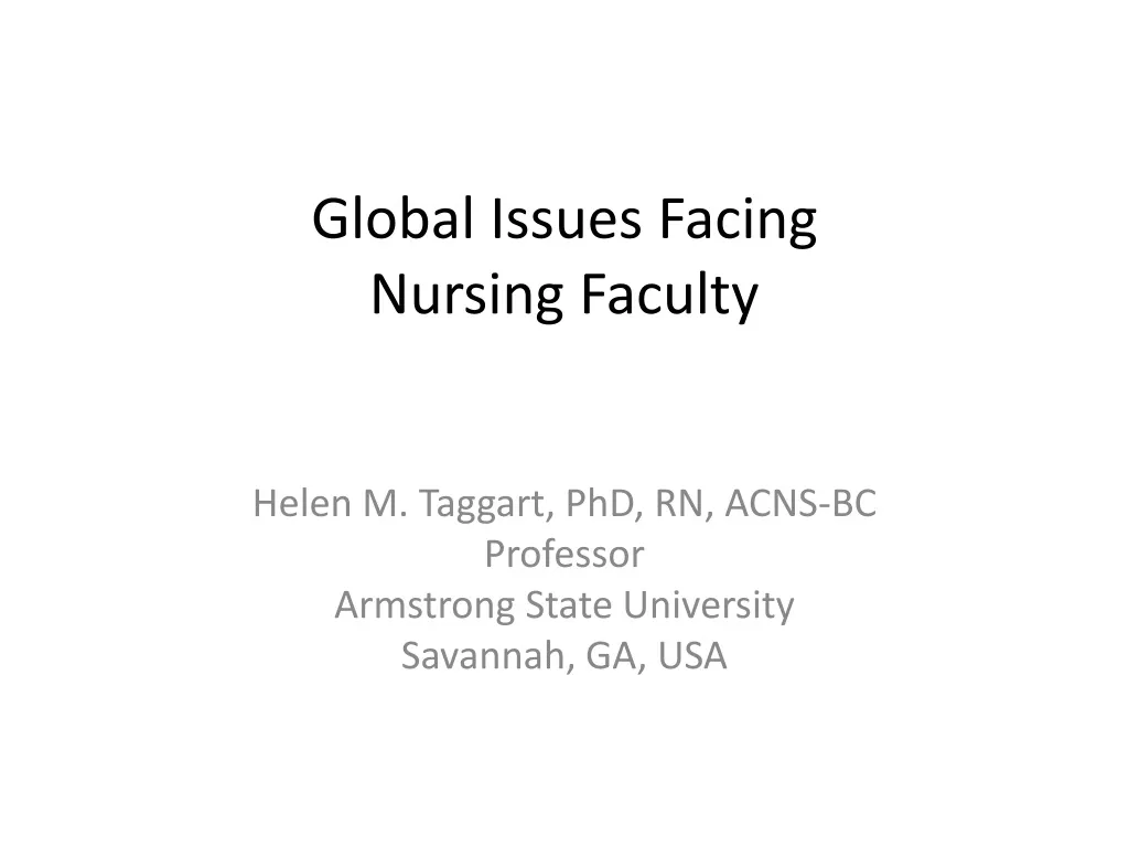 global issues facing nursing faculty