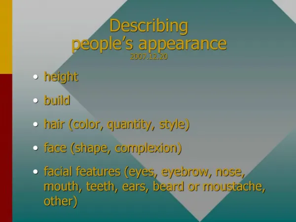 Describing people s appearance 2007.12.20