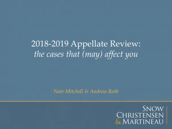 2018-2019 Appellate Review: the cases that (may) affect you