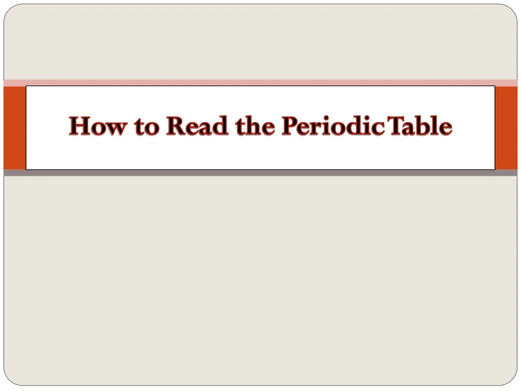 how to read the periodic table