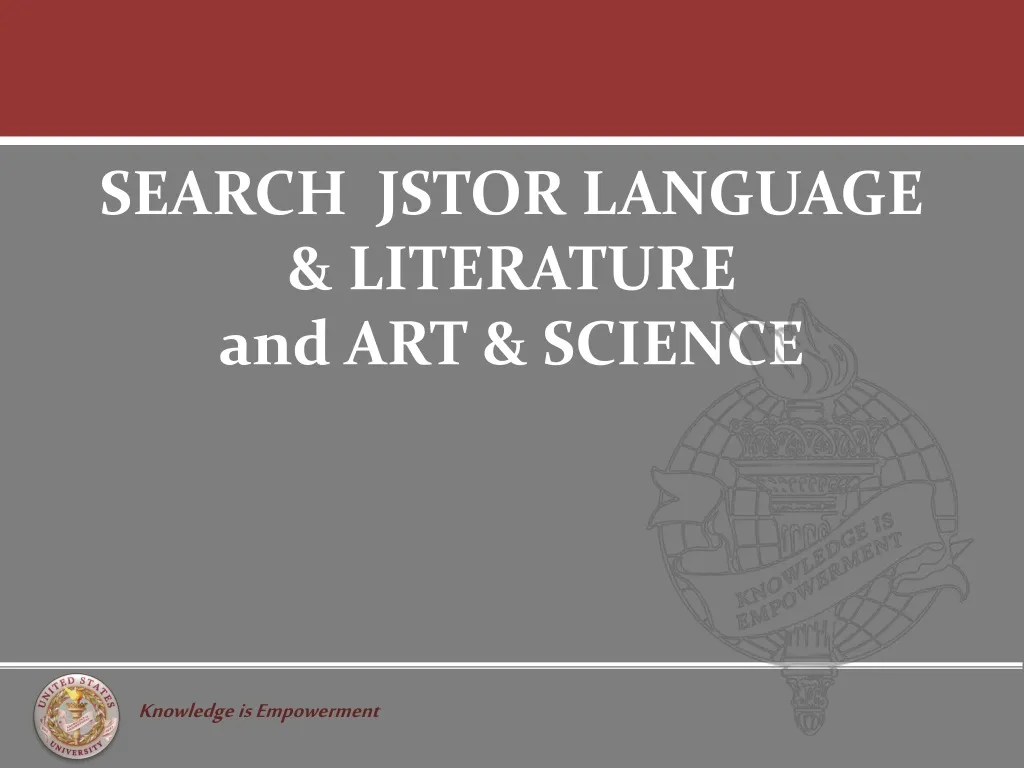 search jstor language literature and art science
