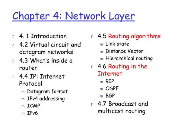 Chapter 4: Network Layer