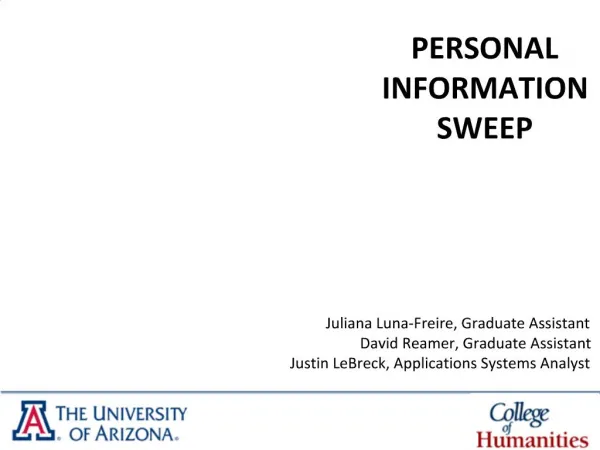 PERSONAL INFORMATION SWEEP