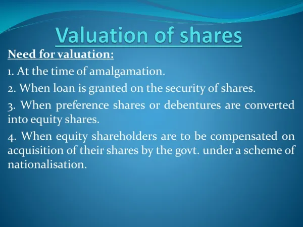Valuation of shares