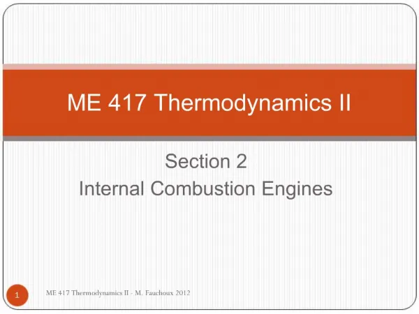 ME 417 Thermodynamics II