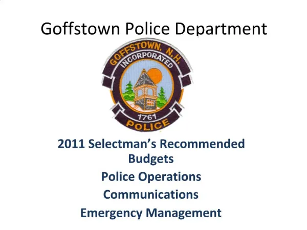 Goffstown Police Department