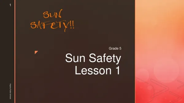 Sun Safety Lesson 1