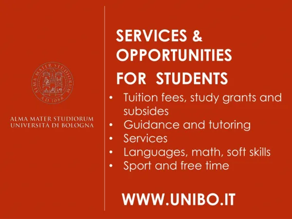 SERVICES &amp; OPPORTUNITIES FOR STUDENTS