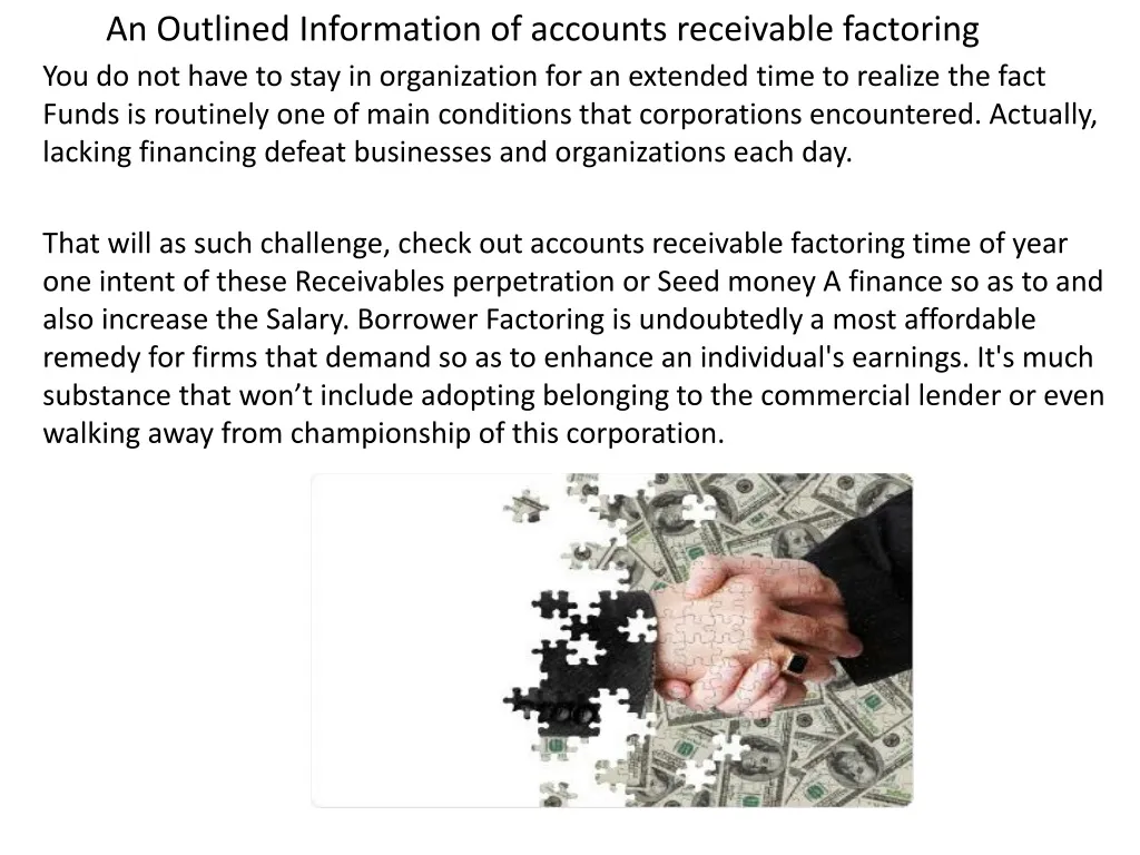 an outlined information of accounts receivable factoring