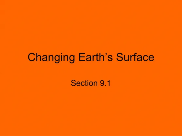 changing earth s surface