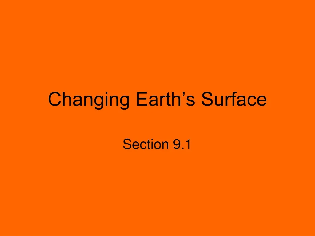 changing earth s surface