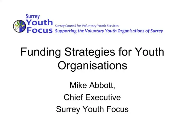 Funding Strategies for Youth Organisations