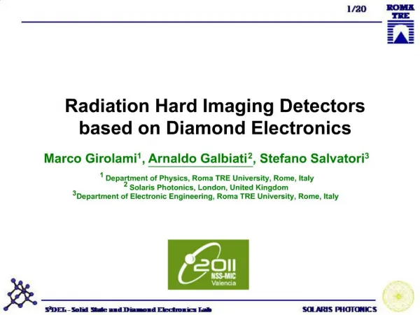 Radiation Hard Imaging Detectors based on Diamond Electronics