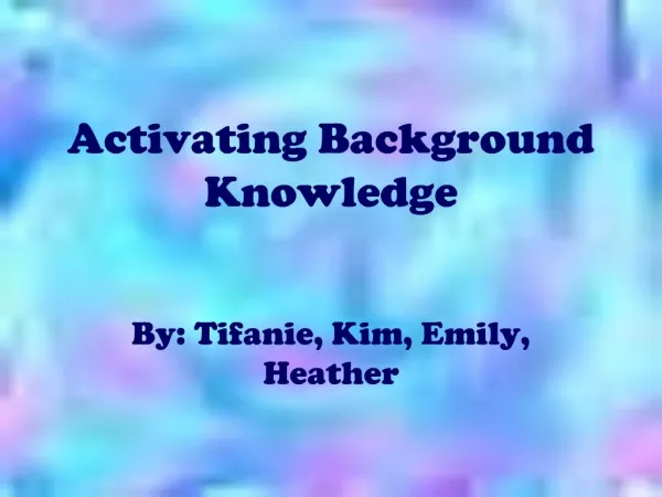 Activating Background Knowledge